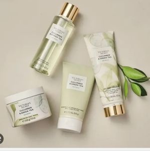 4 PC VICTORIA'S SECRET CUCUMBER & GREEN TEA SET